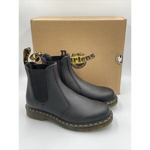 Dr. Martens Black Vegan Leather 2976 Quad Chelsea Platform Boots Men's Size 8